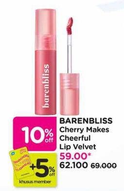 Promo Harga Barenbliss Cherry Makes Cheerful Lip Velvet 1 pcs - Watsons
