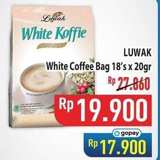 Promo Harga Luwak White Koffie per 18 sachet 20 gr - Hypermart