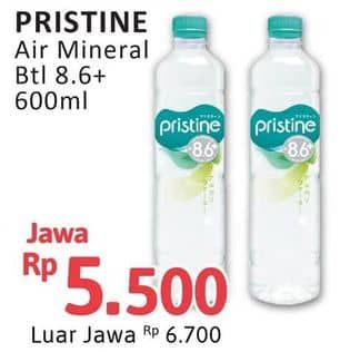 Promo Harga Pristine 8 Air Mineral 600 ml - Alfamidi