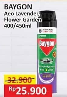 Promo Harga Baygon Insektisida Spray Silky Lavender, Flower Garden 400 ml - Alfamart