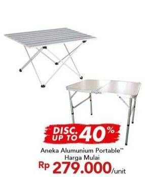 Promo Harga Folding Table Aluminium  - Carrefour