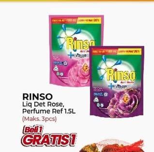 Promo Harga Rinso Liquid Detergent + Molto Pink Rose Fresh, + Molto Purple Perfume Essence 1500 ml - Yogya