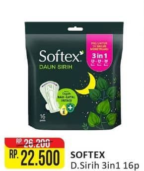 Promo Harga Softex Daun Sirih 3 In 1 16 pcs - Alfamart