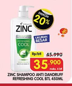 Promo Harga Zinc Shampoo Refreshing Cool 450 ml - Superindo