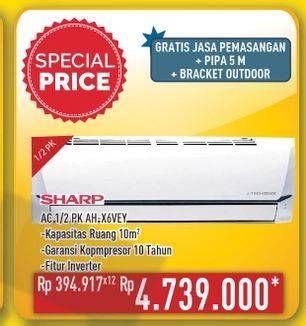 Promo Harga SHARP AH-X6VEY - AC 1/2PK  - Hypermart