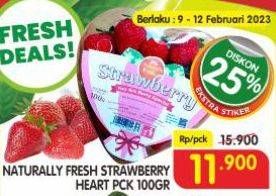 Promo Harga Naturally Fresh Strawberry Heart 120 gr - Superindo