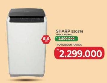 Promo Harga Sharp ESG 876 GY | Mesin Cuci 1 Tabung 7 kg  - Yogya