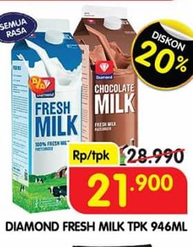 Promo Harga Diamond Fresh Milk All Variants 946 ml - Superindo