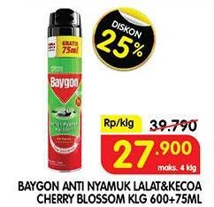 Promo Harga BAYGON Insektisida Spray Cherry Blossom 600 ml - Superindo