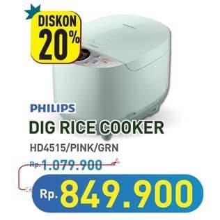 Promo Harga Philips HD4515 Fuzzy Logic Rice Cooker  - Hypermart