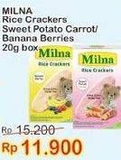 Promo Harga MILNA Rice Crackers Sweet Potato Carrot, Banana Berries 5 pcs - Indomaret