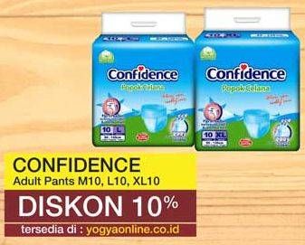 Promo Harga Confidence Adult Diapers Pants L10, M10, XL10 10 pcs - Yogya
