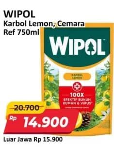 Promo Harga Wipol Karbol Wangi Lemon, Cemara 750 ml - Alfamart