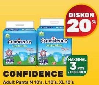 Promo Harga Confidence Adult Diapers Pants L10, M10, XL10 10 pcs - Yogya