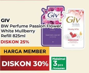 Promo Harga GIV Body Wash Passion Flowers Sweet Berry, Mulberry Collagen 825 ml - Yogya