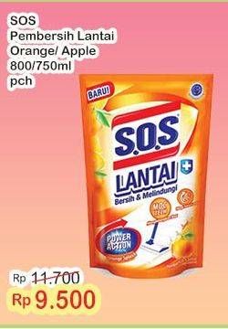 Promo Harga SOS Pembersih Lantai Orange, Apple 750 ml - Indomaret