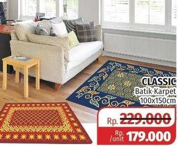 Promo Harga CLASSIC Batik Karpet 100 X 150 Cm  - Lotte Grosir