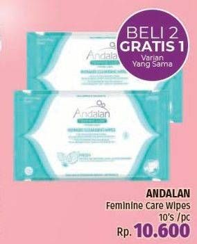 Promo Harga ANDALAN Feminine Care Intimate Cleansing Wipes 10 pcs - LotteMart