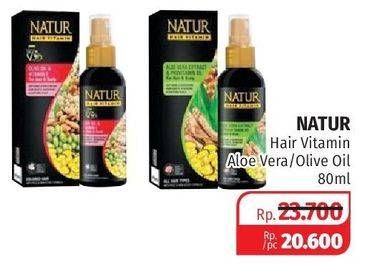 Promo Harga NATUR Hair Vitamin Aloe Vera Provitamin B5, Olive Oil Vit E 80 ml - Lotte Grosir