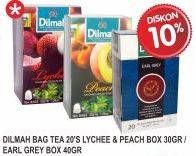 Promo Harga Dilmah Tea Earl Grey, Lychee, Peach 20 pcs - Superindo