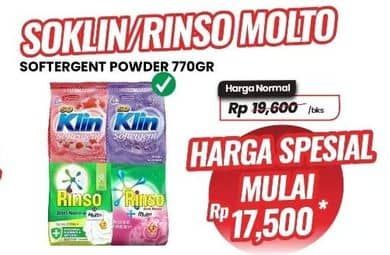 Promo Harga Rinso/So Klin Softergent  - Carrefour