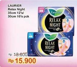 Promo Harga Laurier Relax Night 35cm, 30cm 12 pcs - Indomaret