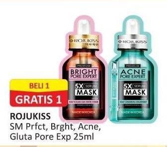 Promo Harga ROJUKISS Pore Expert 5X Serum Mask Acne, Perfect, Bright, Gluta 25 ml - Alfamart