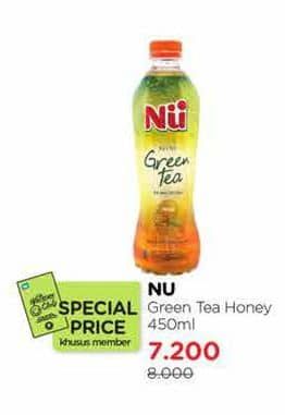 Promo Harga NU Green Tea Honey 450 ml - Watsons