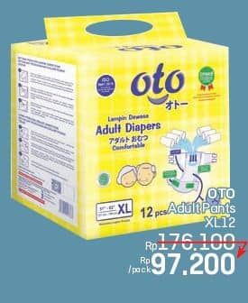 Promo Harga OTO Adult Diapers Pants XL12 12 pcs - LotteMart