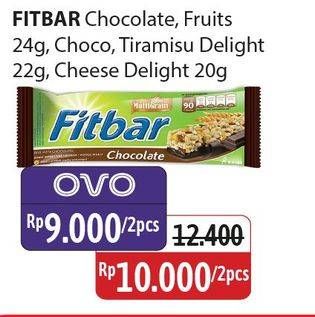 Promo Harga Fitbar Makanan Ringan Sehat Chocolate, Fruits, Tiramisu Delight, Cheese Delight, Nuts Delight 20 gr - Alfamidi
