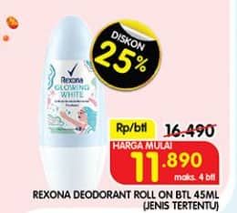 Promo Harga Rexona Deo Roll On 45 ml - Superindo