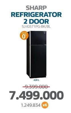 Promo Harga Sharp SJ-IG571PG-BK Refrigerator 2 Door  - Electronic City