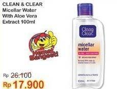 Promo Harga CLEAN & CLEAR Micellar Water Aloe Vera Extract 100 ml - Indomaret