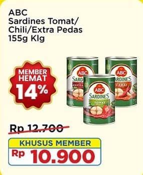 Promo Harga ABC Sardines Saus Cabai, Saus Ekstra Pedas, Saus Tomat 155 gr - Indomaret