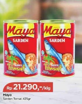 Promo Harga Maya Sardines Tomat / Tomato 425 gr - TIP TOP