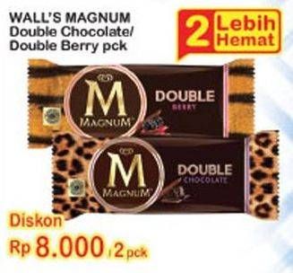 Promo Harga WALLS Magnum Double Chocolate Sea, Double Berry Sea per 2 pcs - Indomaret