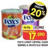 Promo Harga FOXS Crystal Candy Berries, Clear Berries, Fruit 180 gr - Superindo