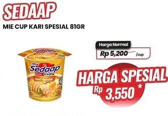 Promo Harga Sedaap Mie Cup Kari Spesial 81 gr - Carrefour