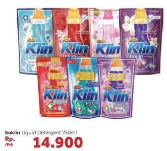 Promo Harga SO KLIN Liquid Detergent + Anti Bacterial Biru, + Anti Bacterial Red Perfume Collection, + Anti Bacterial Violet Blossom, Power Clean Action, + Softergent Pink, + Softergent Soft Sakura 750 ml - Carrefour