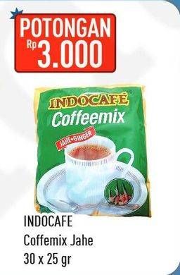 Promo Harga Indocafe Coffeemix Jahe per 30 sachet 25 gr - Hypermart