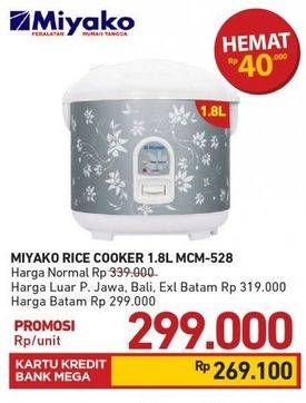 Promo Harga MIYAKO MCM 528 | Magic Com 1800 ml - Carrefour