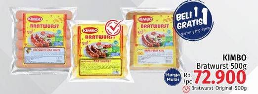 Promo Harga KIMBO Bratwurst 500 gr - LotteMart