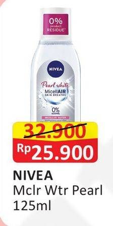 Promo Harga NIVEA MicellAir Skin Breathe Micellar Water Pearl White 125 ml - Alfamart