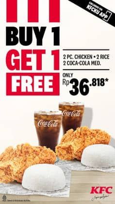 Promo Harga Buy 1 Get 1 Free  - KFC