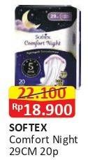 Promo Harga Softex Comfort Night Wing 29cm 20 pcs - Alfamart