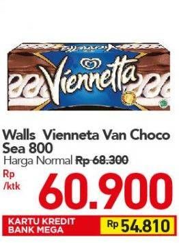 Promo Harga WALLS Ice Cream Viennetta Choco Vanila 800 ml - Carrefour