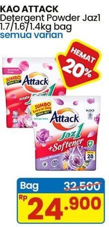 Promo Harga Attack Jaz1 Detergent Powder All Variants 1400 gr - Indomaret