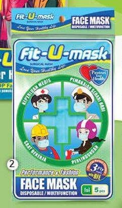 Promo Harga FIT-U-MASK Masker Earloop 5 pcs - Guardian
