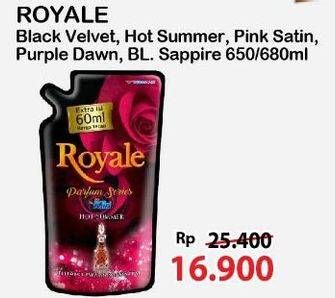 Promo Harga So Klin Royale Parfum Collection Black Velvet, Hot Summer, Pink Satin, Purple Dawn, Blue Sapphire 650 ml - Alfamart