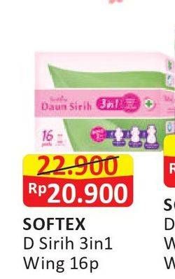 Promo Harga Softex Daun Sirih 3 In 1 18 pcs - Alfamart